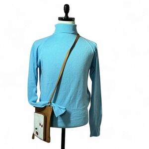Vintage Farvin Cashmilon Acrylic‎ Blend Turtleneck Sweater Light Blue